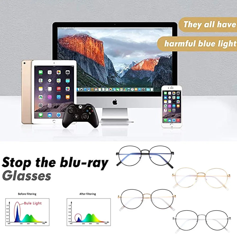 Blue Light Blocking Glasses — Classic Metal Frame