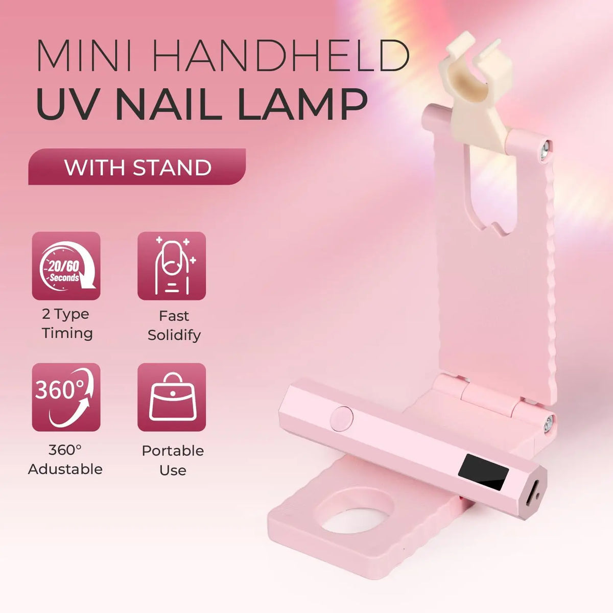 Cordless UV/LED Gel Nail Dryer with Stand
