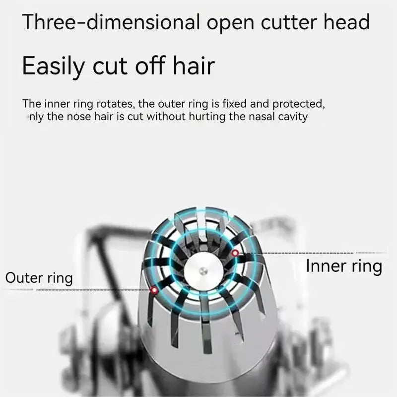 Manual Nose & Ear Hair Trimmer — Stainless Steel, No Battery