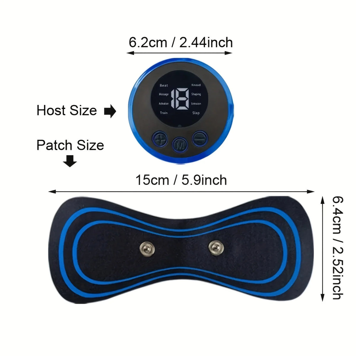 EMS Muscle Massager — 8 Modes, 19 Intensity Levels, Cordless