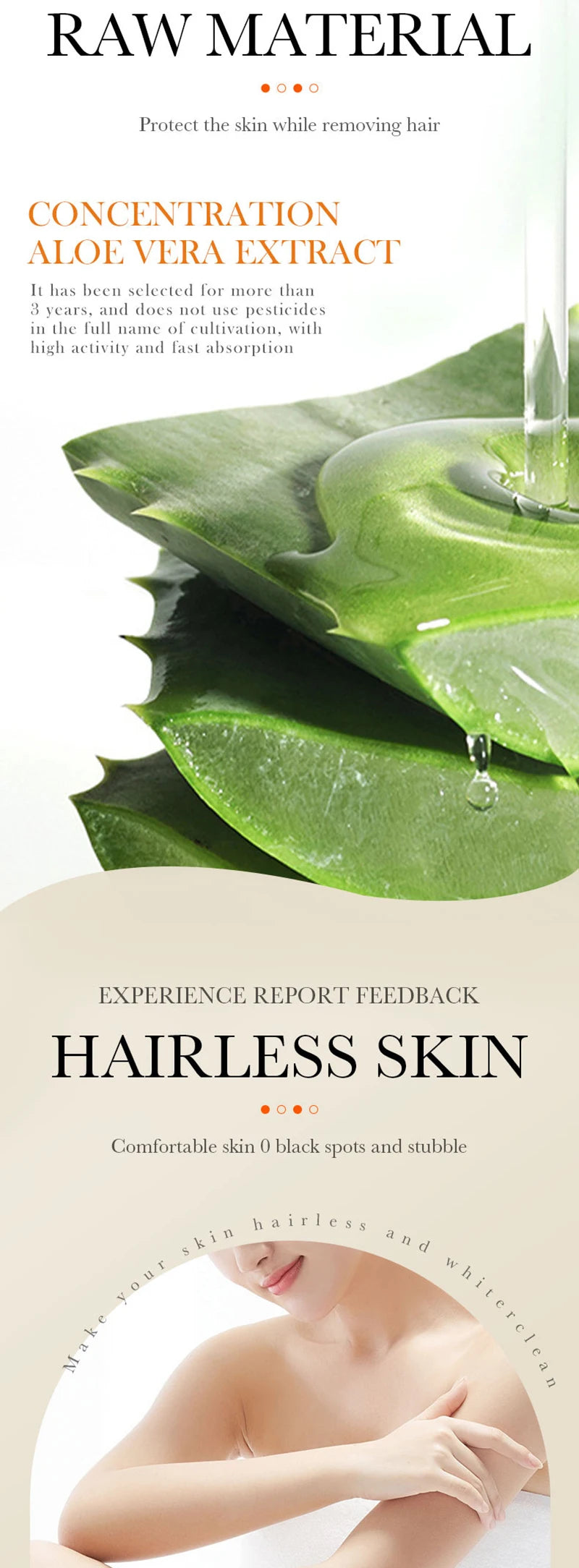 Painless Hair Removal Cream for Body & Intimate Areas