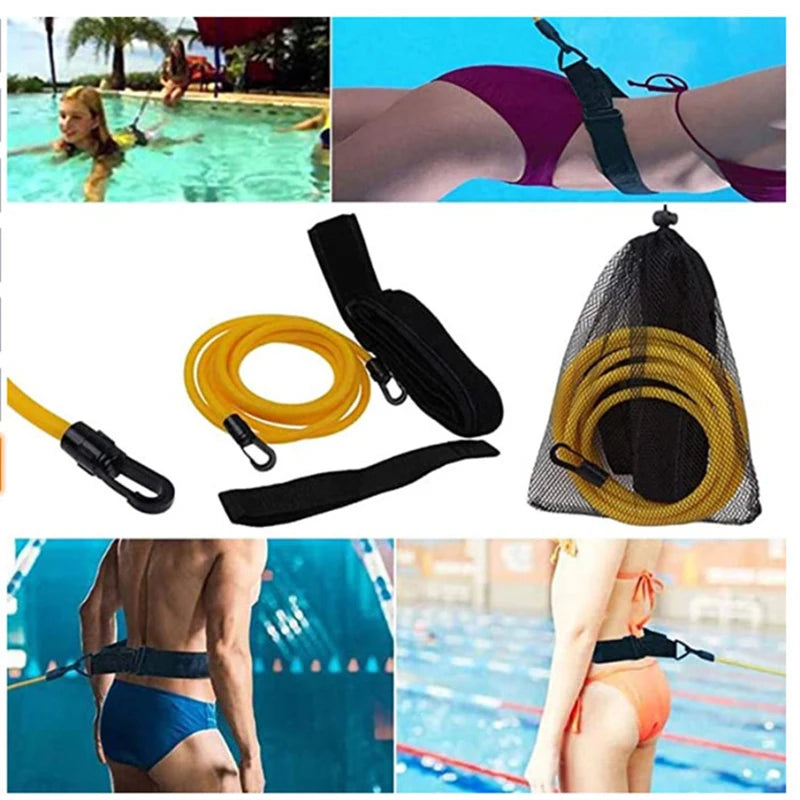 Swim Training Resistance Belt — Stationary Swim Cords
