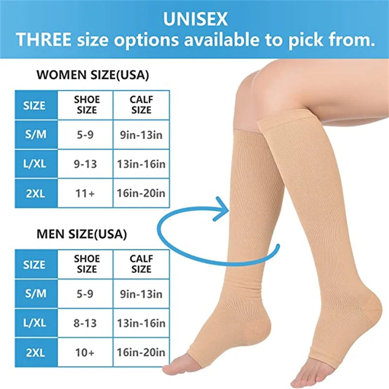 Toeless Zipper Compression Socks (S-XXL)