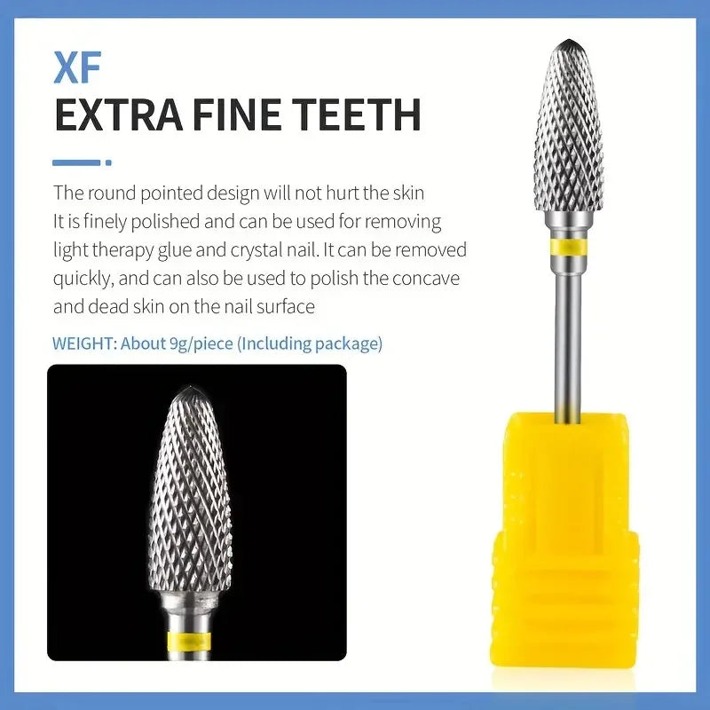 Tungsten Carbide Nail Drill Bits — Electric Manicure Cutters