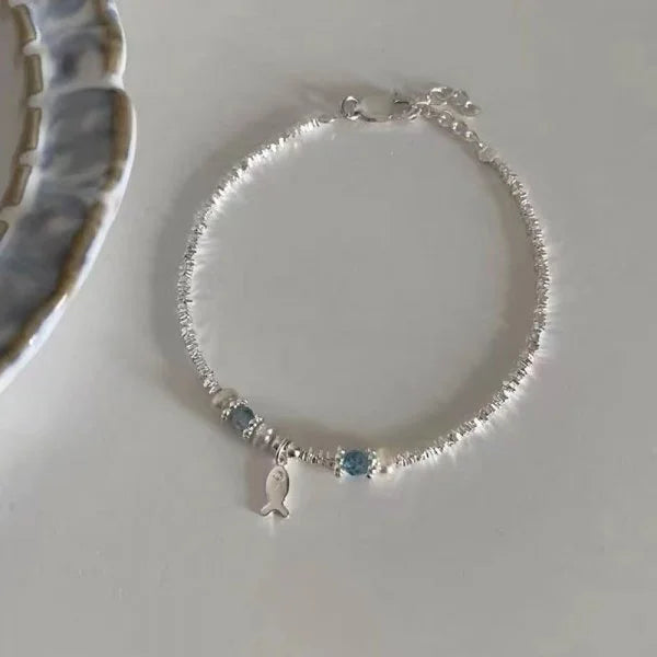 Cherry Blossom & Butterfly Charm Bracelet — Adjustable