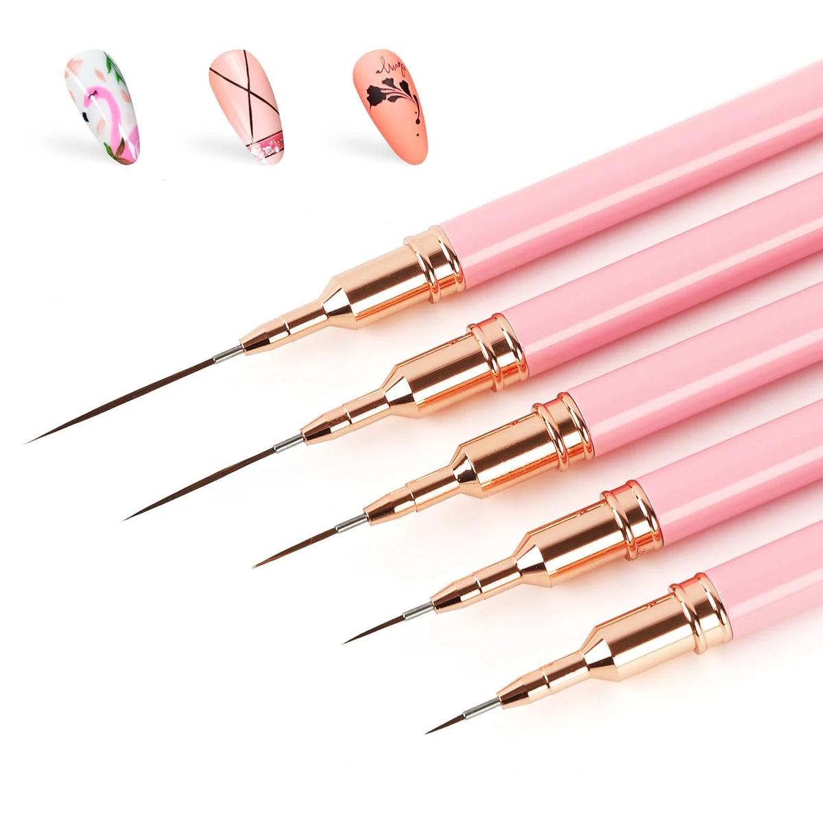 Nail Art Liner Brush Set — 5 Sizes for Fine Line Detail Work