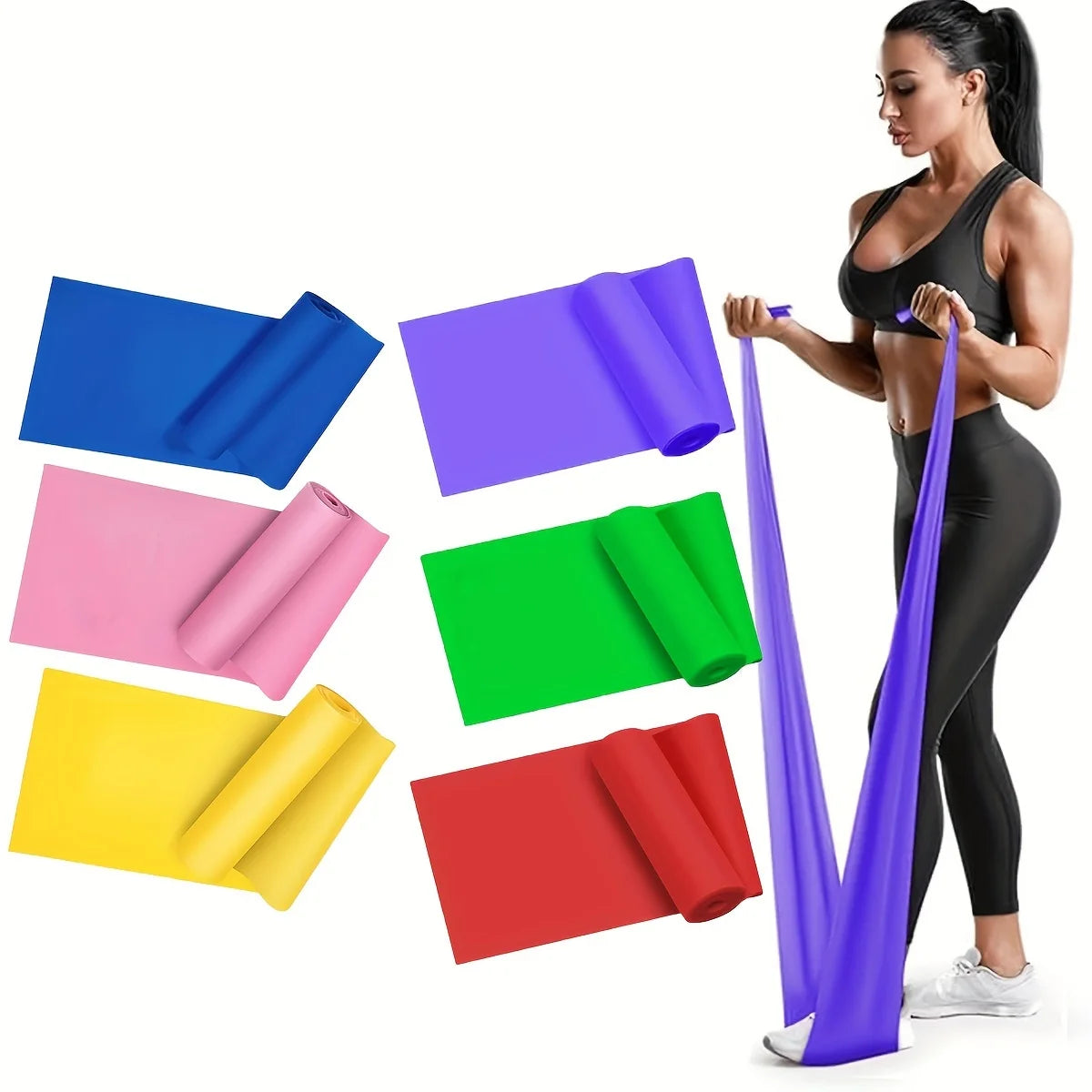 4-Pack Resistance Bands for Yoga, Pilates & Physical Therapy