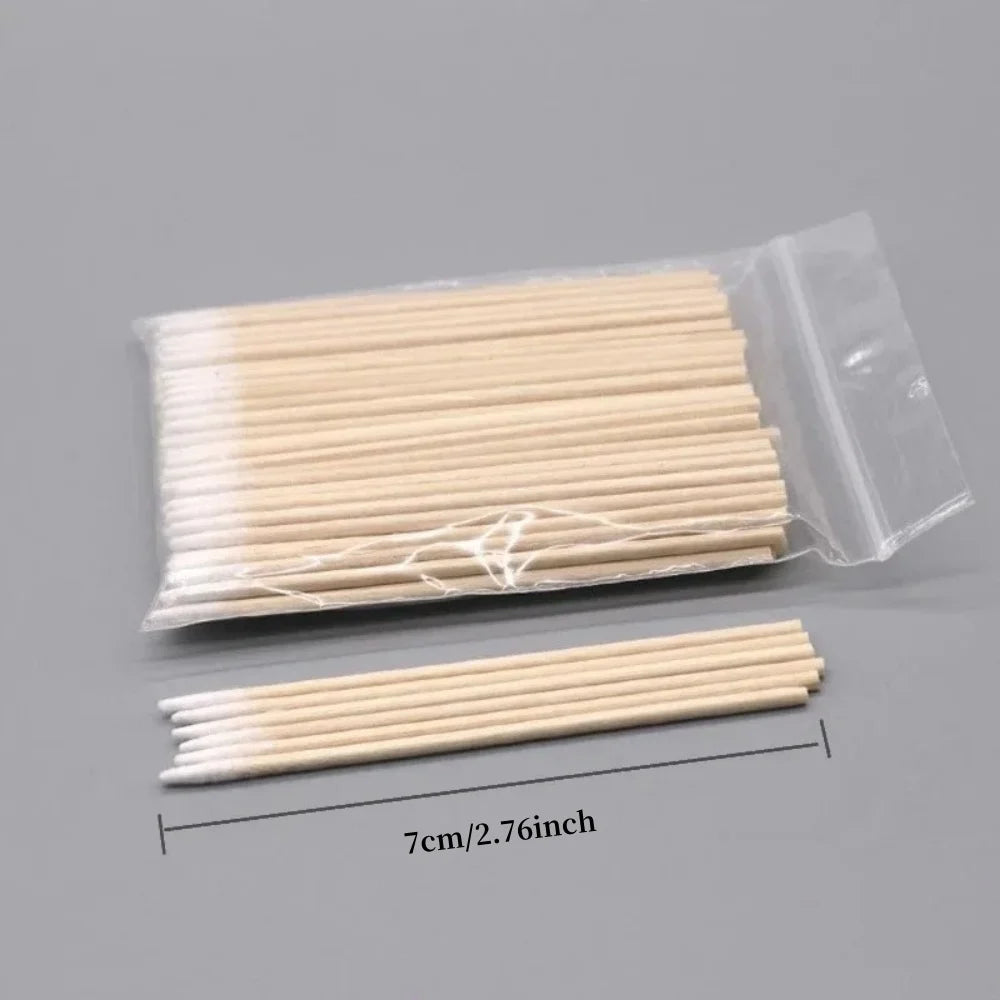 Wooden-Tip Cotton Swabs for Nail Polish & Detail Cleanup