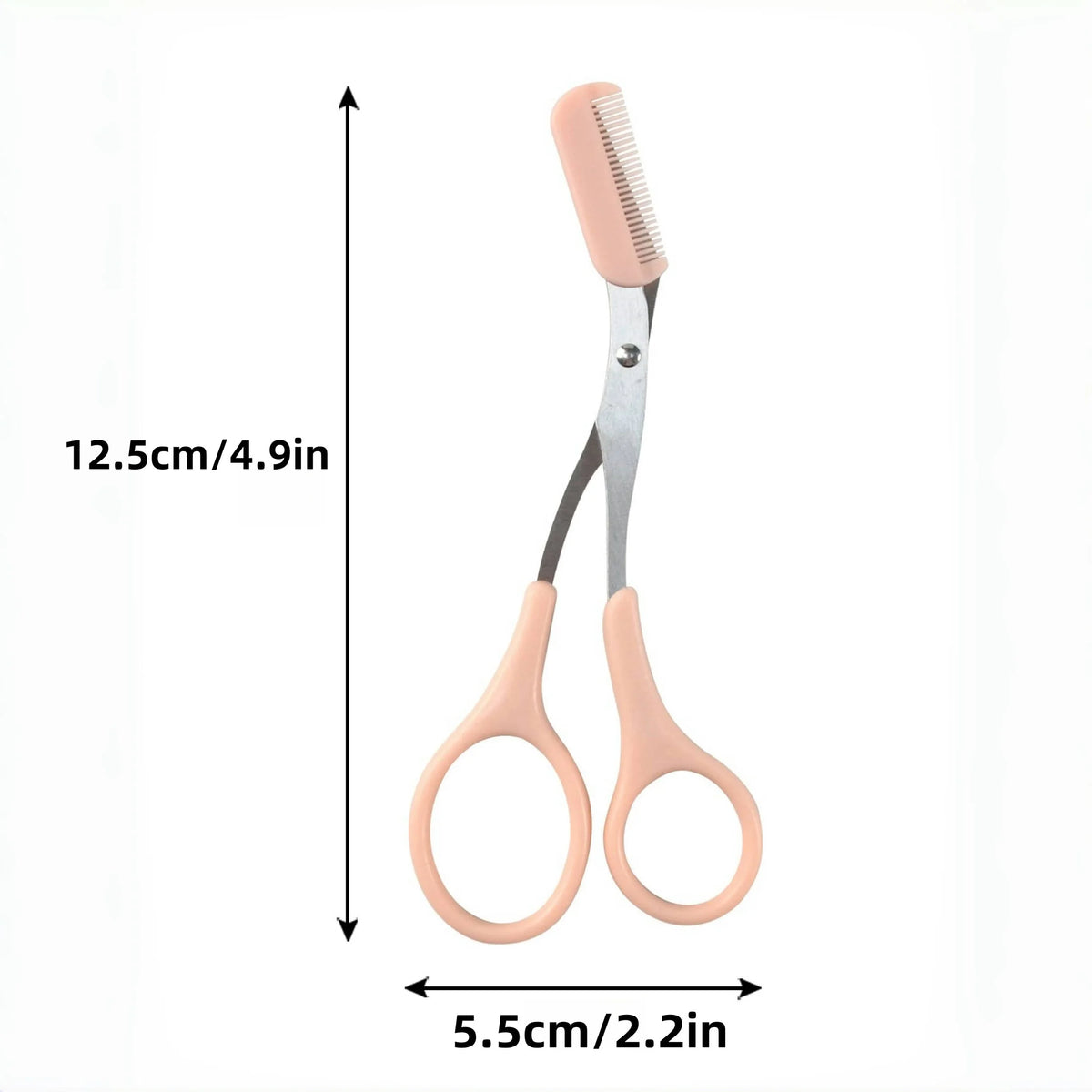 Eyebrow Trimming Scissors with Built-In Comb