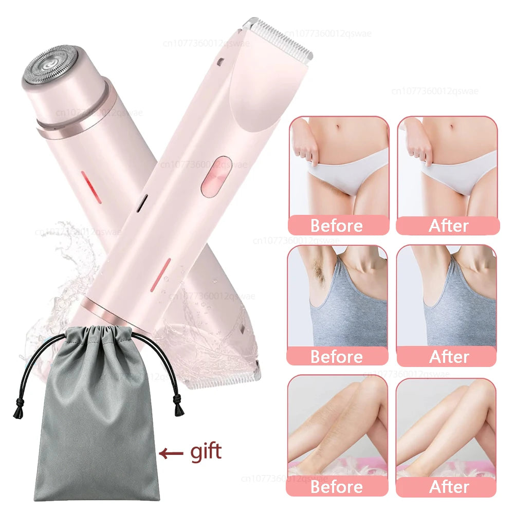 Women's Electric Shaver — Dual-Head Body & Bikini Trimmer