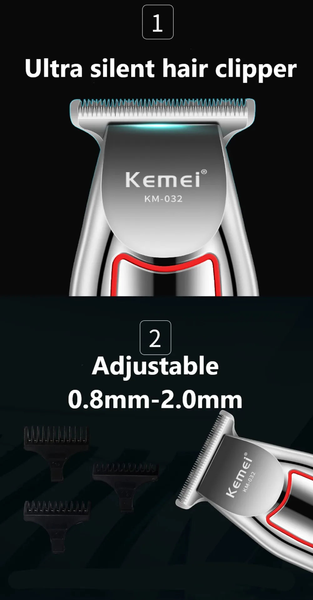 Kemei KM-032 Professional Hair & Beard Trimmer for Men