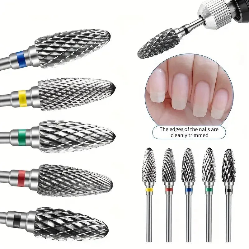 Tungsten Carbide Nail Drill Bits — Electric Manicure Cutters