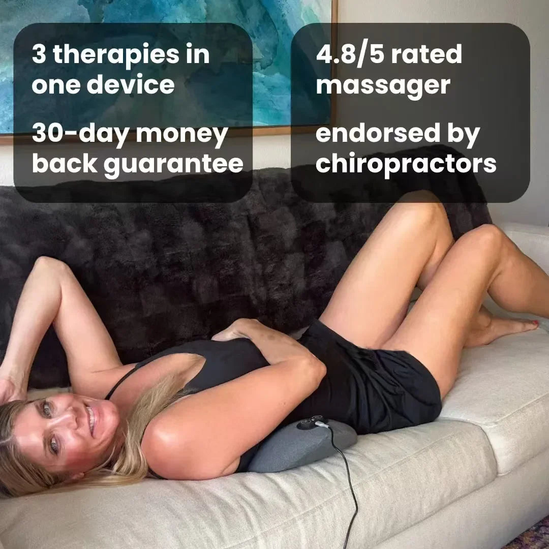 3-in-1 Electric Back Massager — Heat, Vibration & Traction