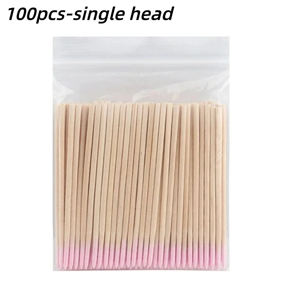 Wooden-Tip Cotton Swabs for Nail Polish & Detail Cleanup