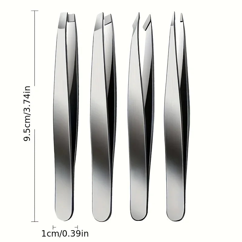Ouriner Eyebrow Tweezers Set — 4 Stainless Steel Tools