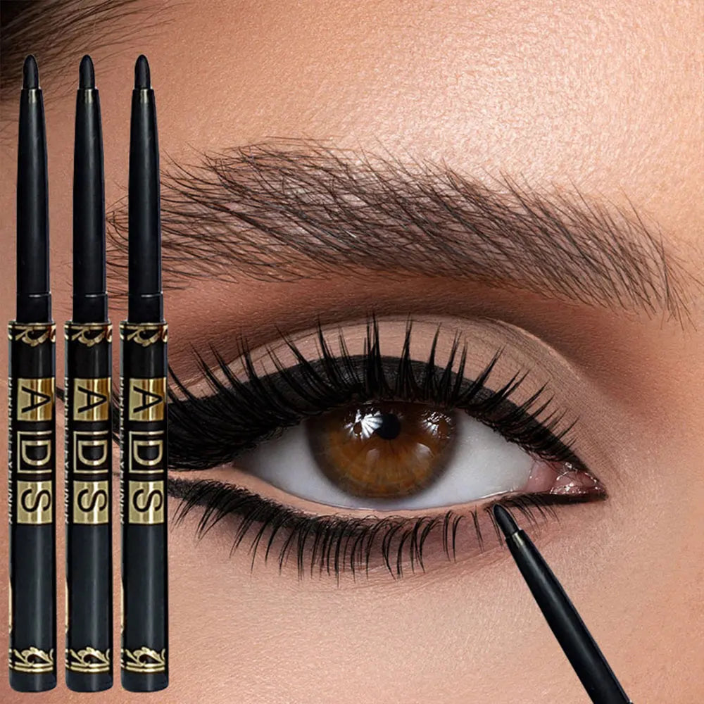 Waterproof Black Eyeliner Pencil, Smudge-Proof