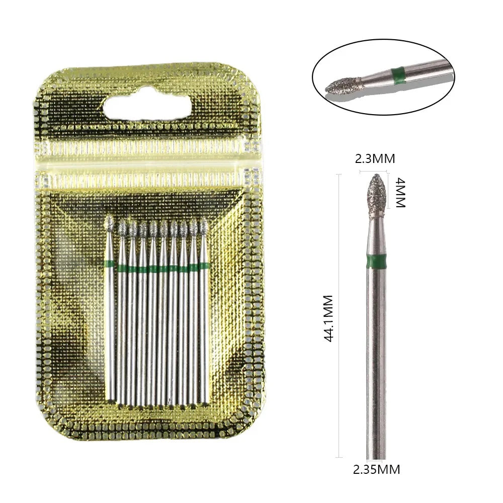 10-Piece Diamond Nail Drill Bit Set — 2.35mm Shank