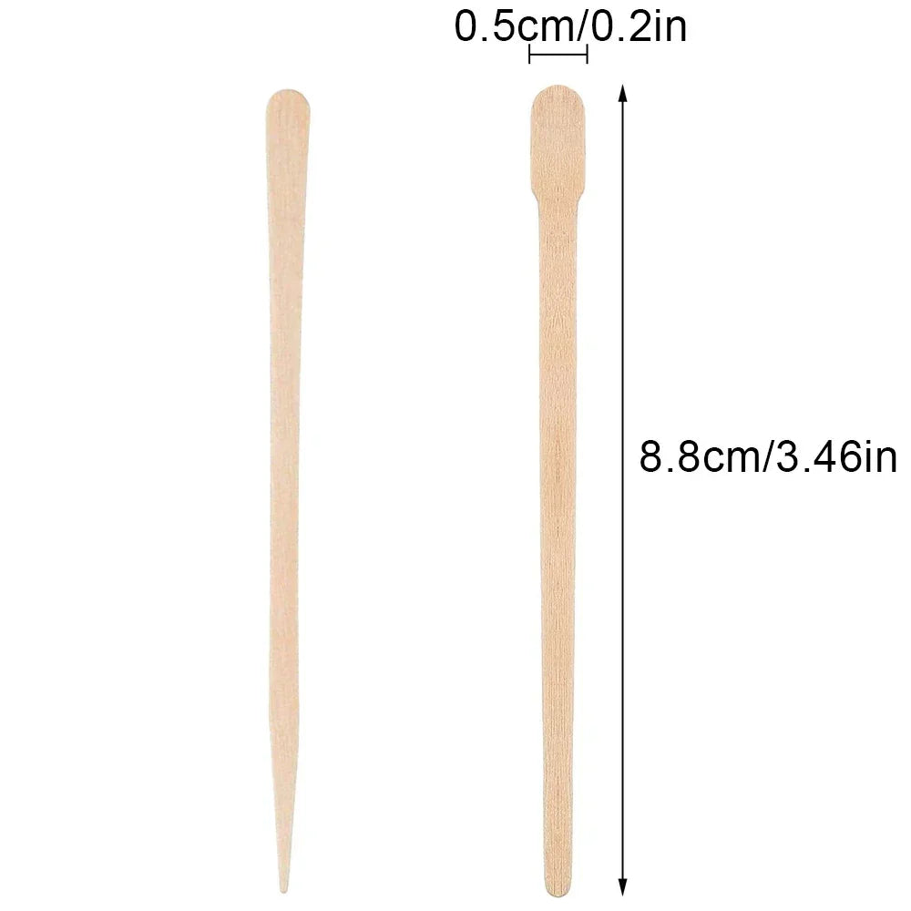 Wooden Wax Applicator Sticks — 100 Pack