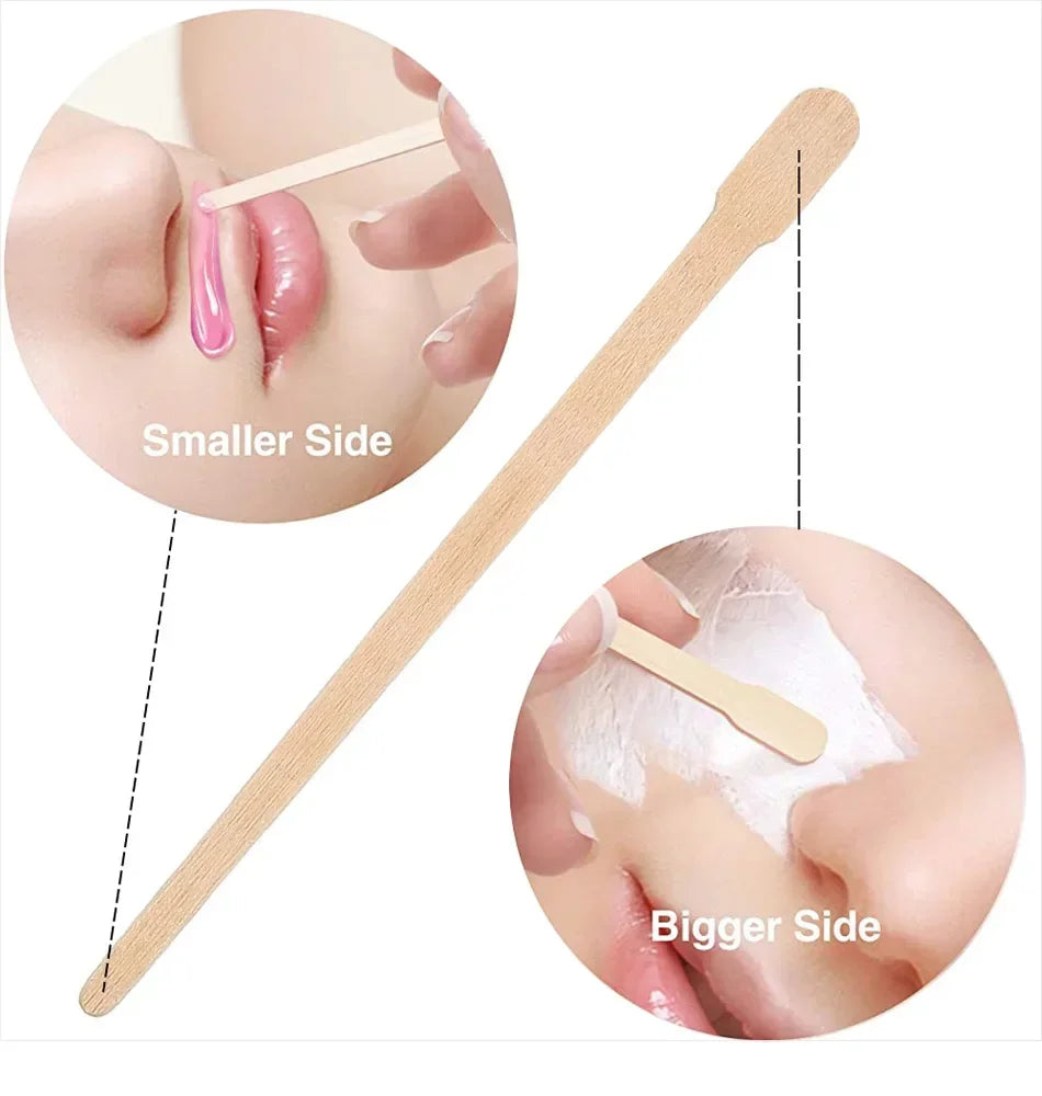 Wooden Wax Applicator Sticks — 100 Pack