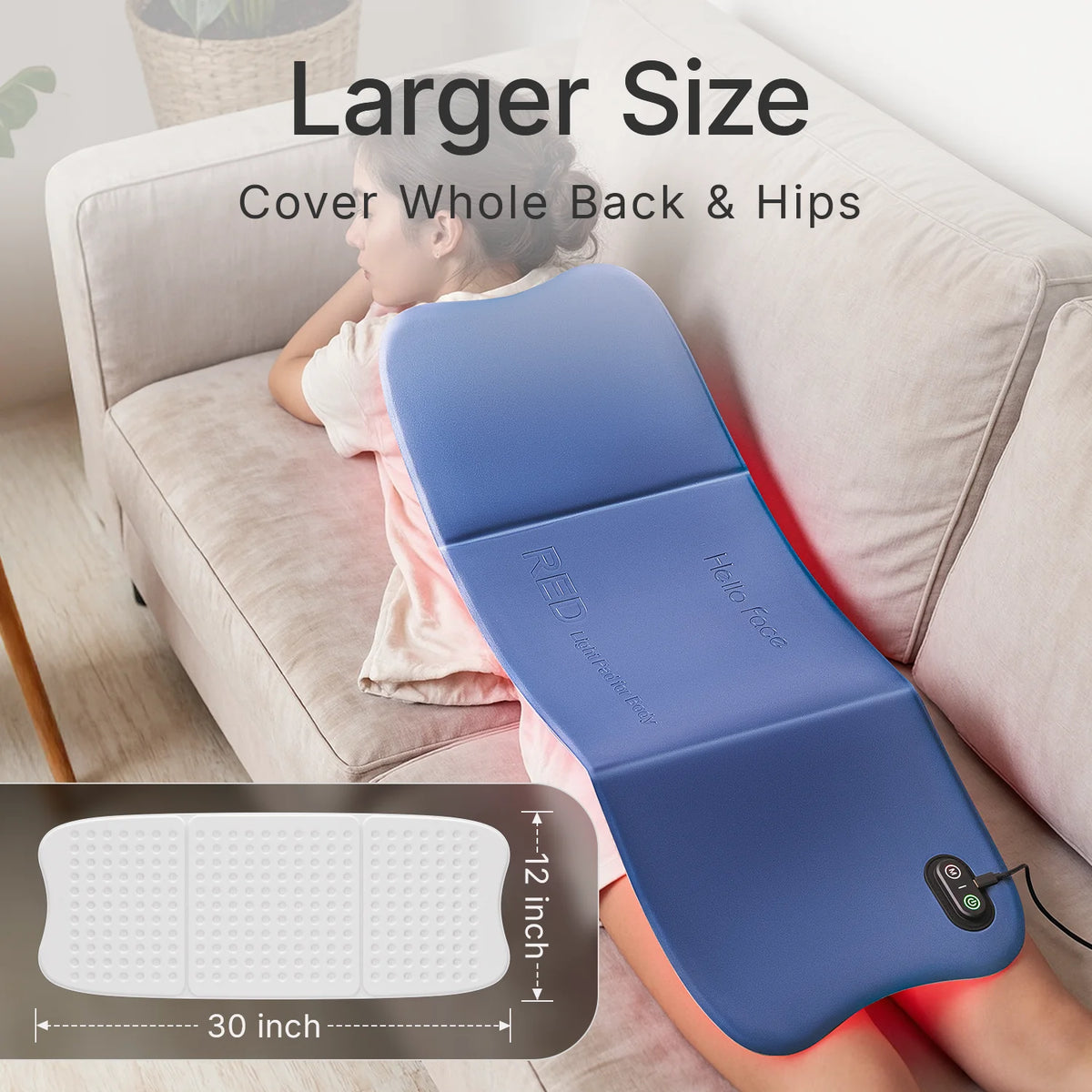 Red Light Therapy Mat — 660nm/850nm, 30x12in, with Timer