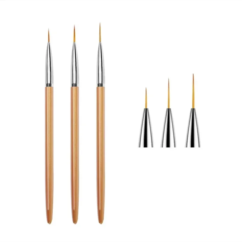 3-Piece Nail Art Liner Brush Set for French Tips & Line Art