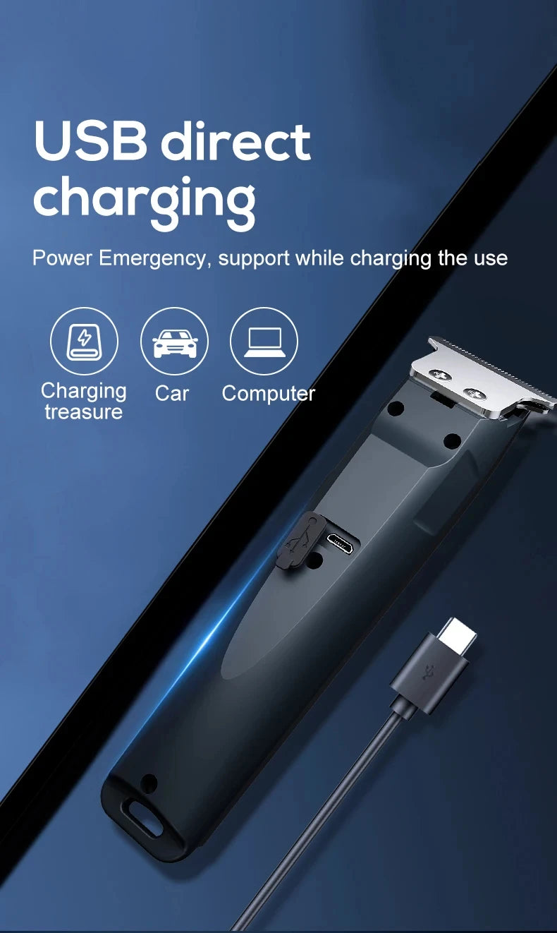 USB Rechargeable Hair & Beard Trimmer — Adjustable Cutter Head