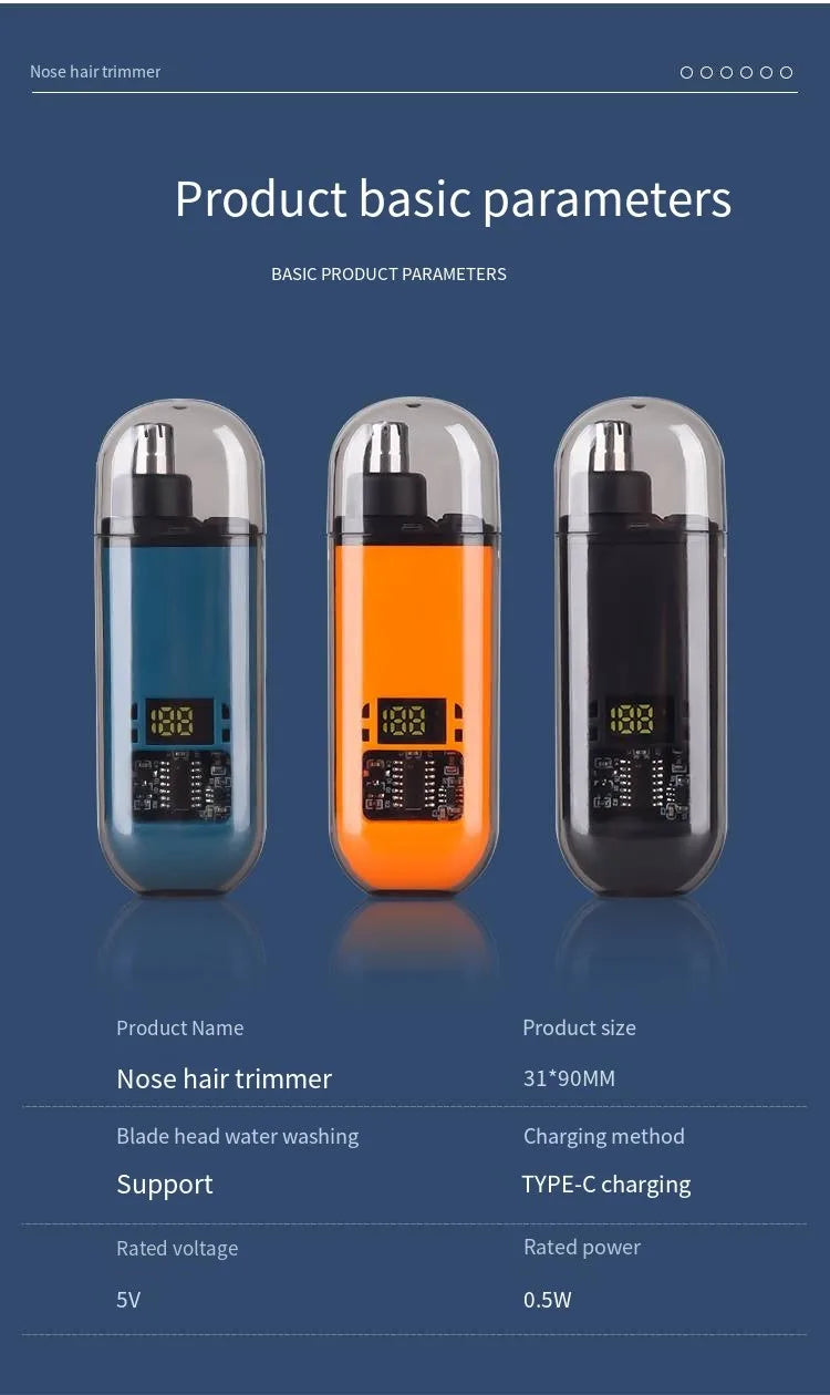 Rechargeable Nose & Ear Hair Trimmer, USB-C
