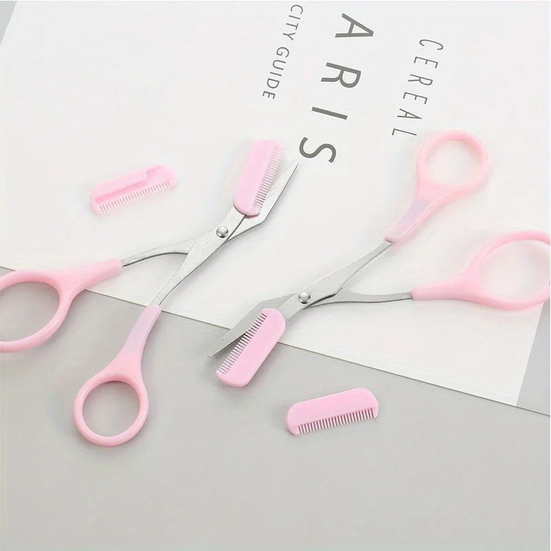 Eyebrow Trimming Scissors with Comb — Precision Grooming