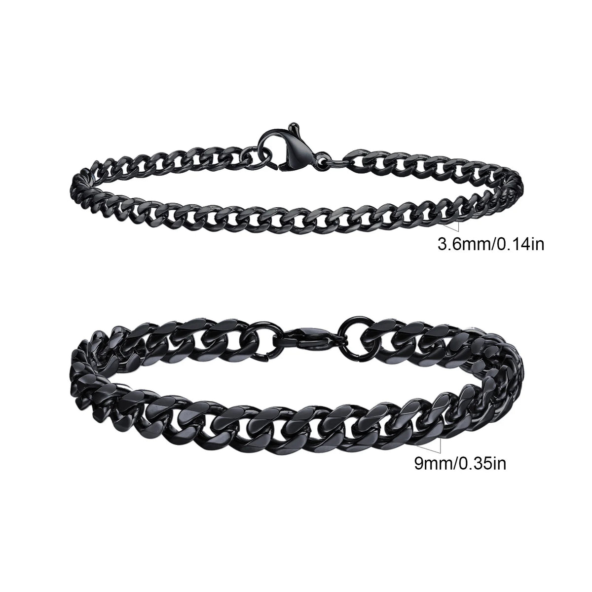 Men's Stainless Steel Chain Bracelet Set (2-Piece)
