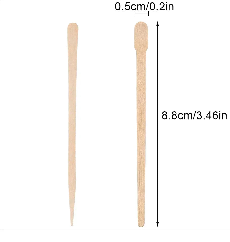 Wooden Wax Applicator Sticks — 100 Pack