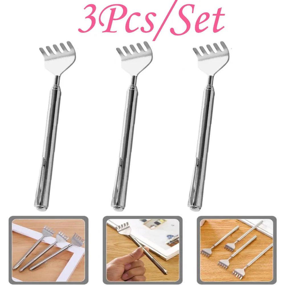 Telescopic Back Scratcher — Stainless Steel, Extends to 20 Inches