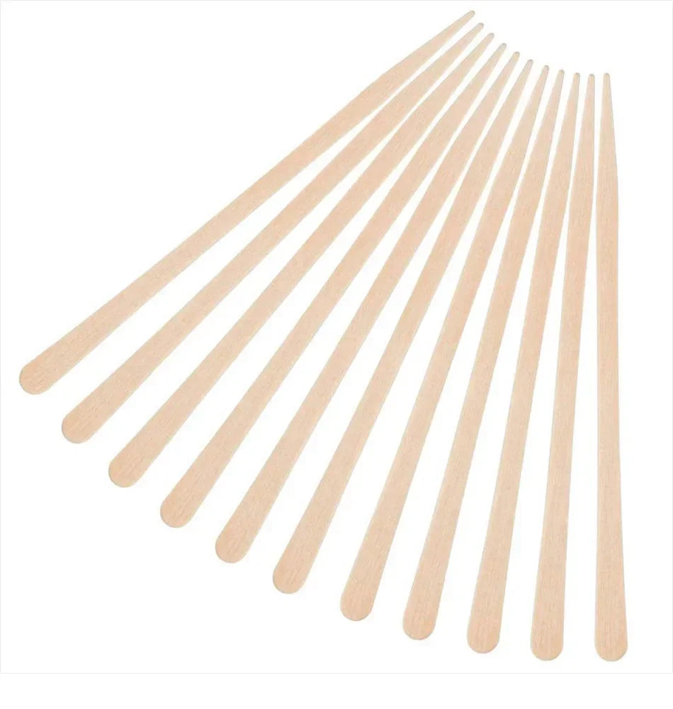 Wooden Wax Applicator Sticks — 100 Pack