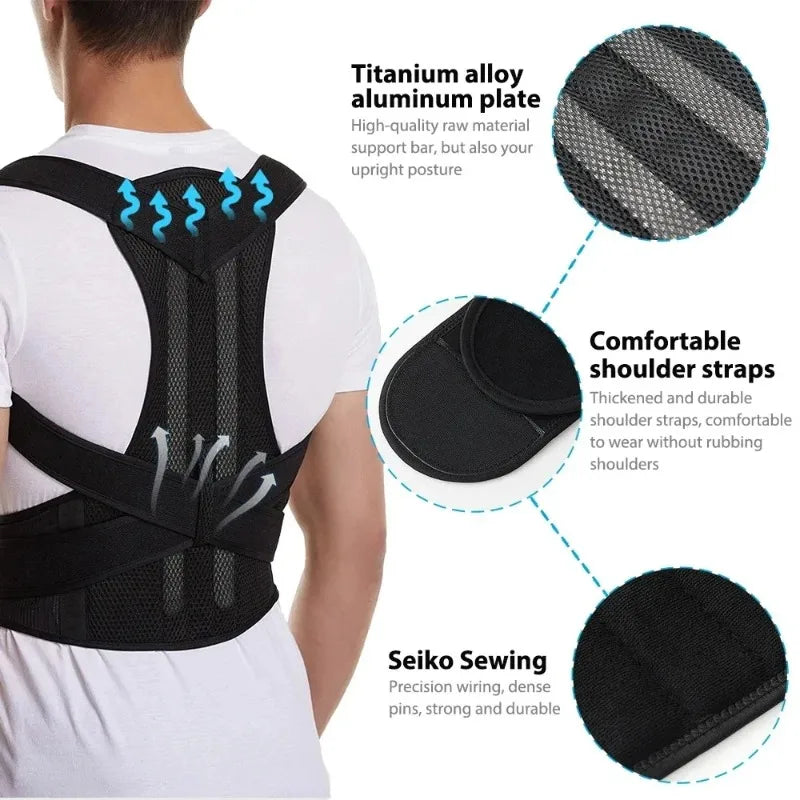 Reinforced Posture Corrector Vest — Lumbar & Shoulder Support