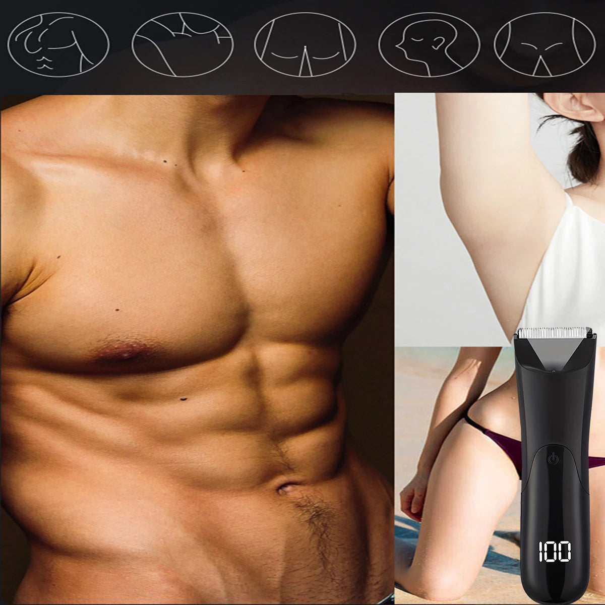 Men's Body Hair Trimmer — Groin, Beard, Chest & More