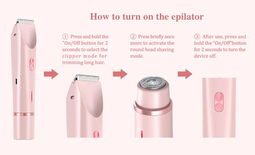 Women's Electric Shaver — Dual-Head Body & Bikini Trimmer