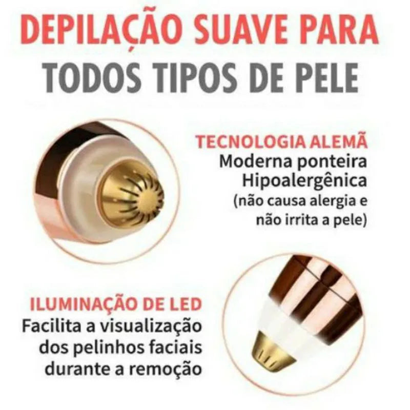 Rechargeable Facial Hair Trimmer — Eyebrow, Lip & Chin Remover