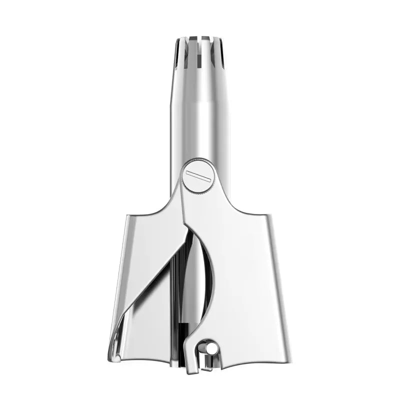 Manual Nose & Ear Hair Trimmer — Stainless Steel, No Battery