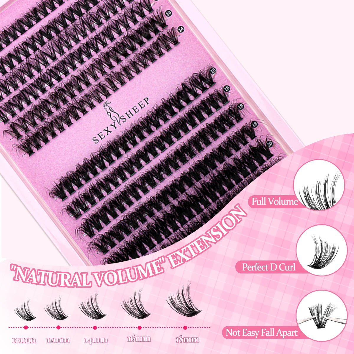 DIY Cluster Lash Extensions, 40D-60D with Glue Remover