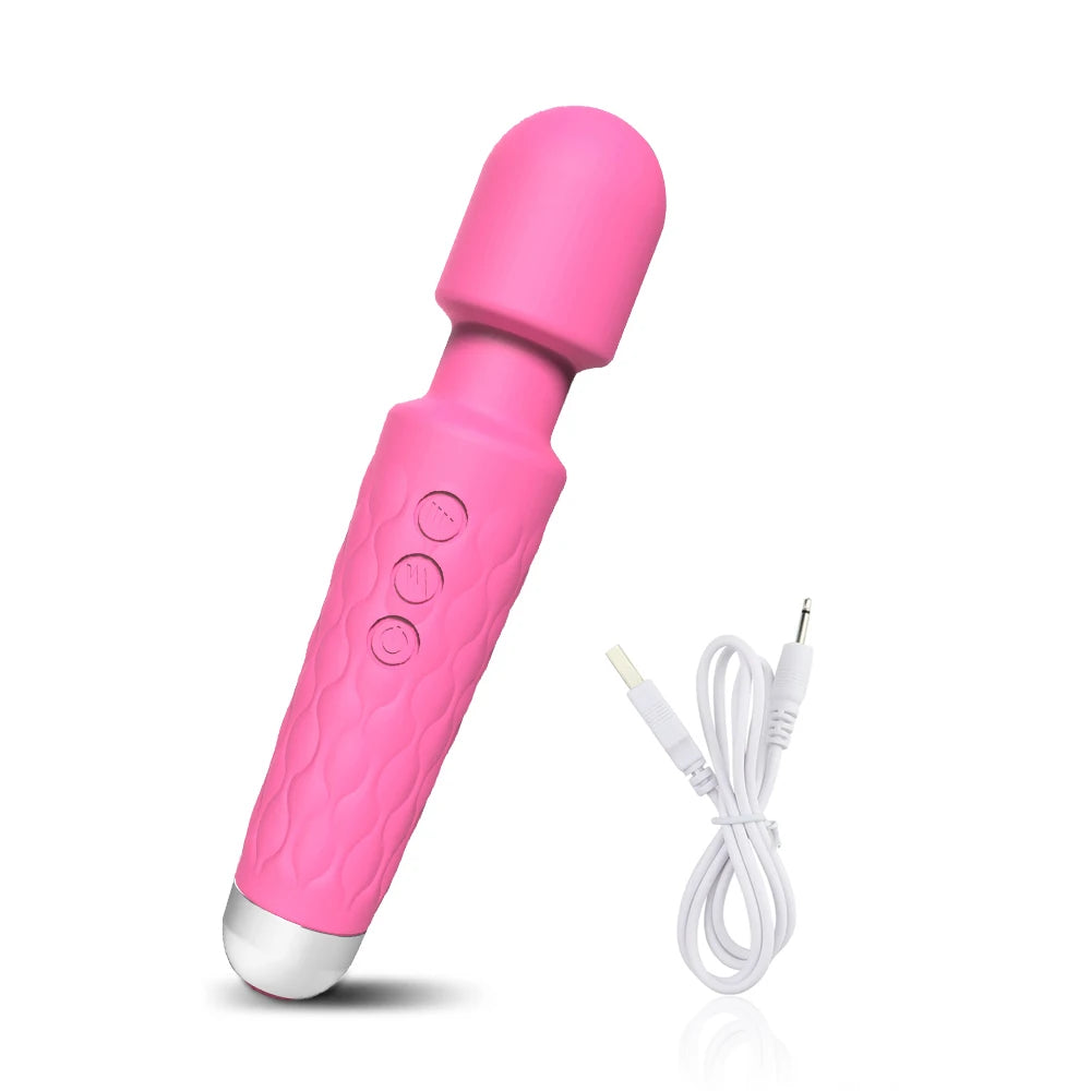 Rechargeable Wand Massager — 20 Patterns, 8 Intensities