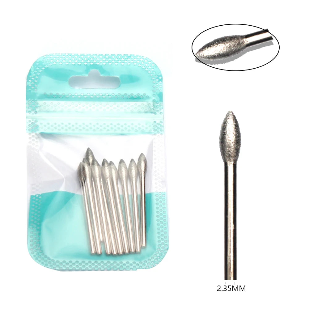 10-Piece Diamond Nail Drill Bit Set — 2.35mm Shank