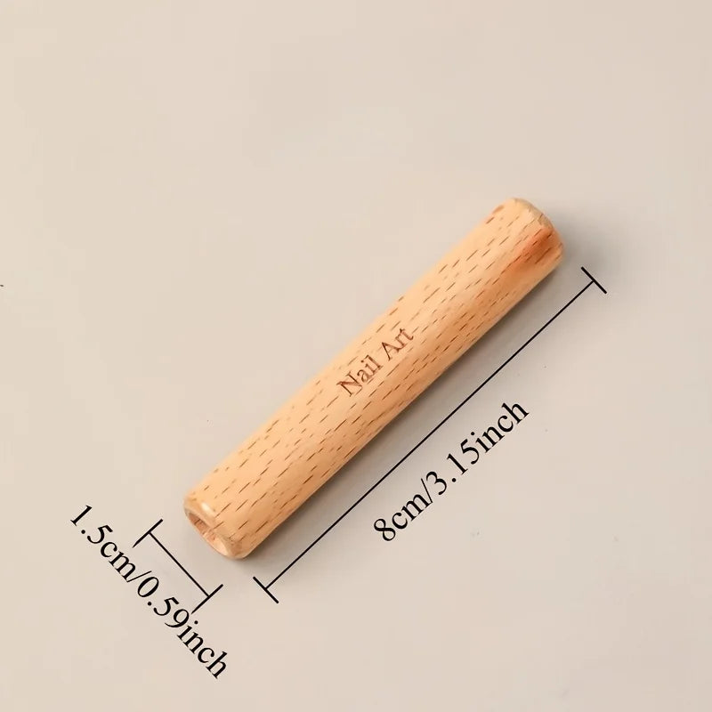 Nail Art Brush Set with Detachable Wooden Grip
