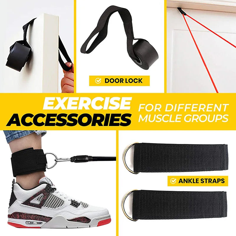 11-Piece Resistance Band Set — Pull Rope, Bands & Ankle Strap