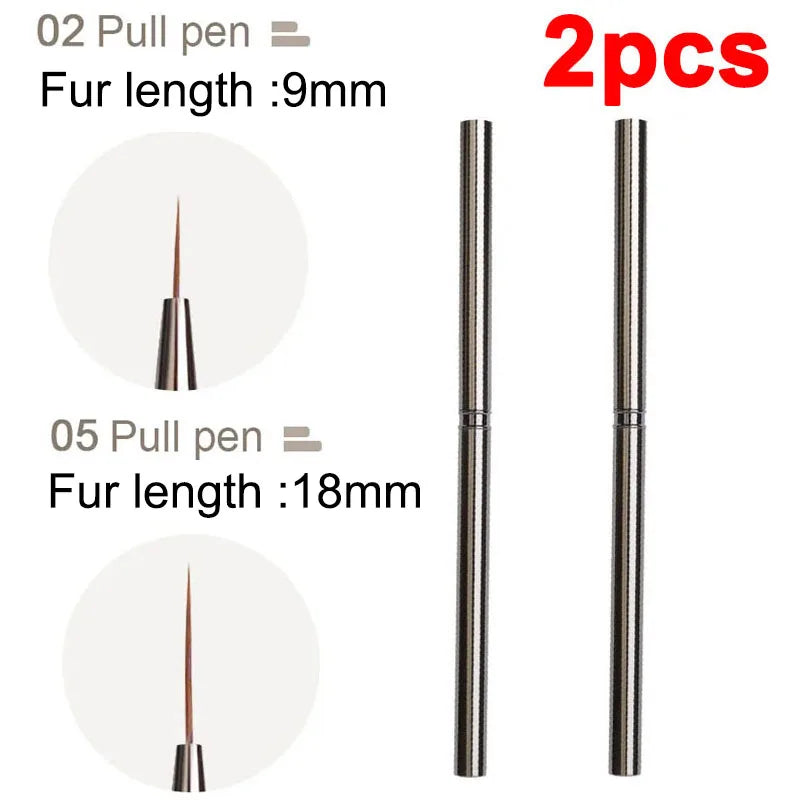 Nail Art Liner Brush Set — Striping & Detail Brushes
