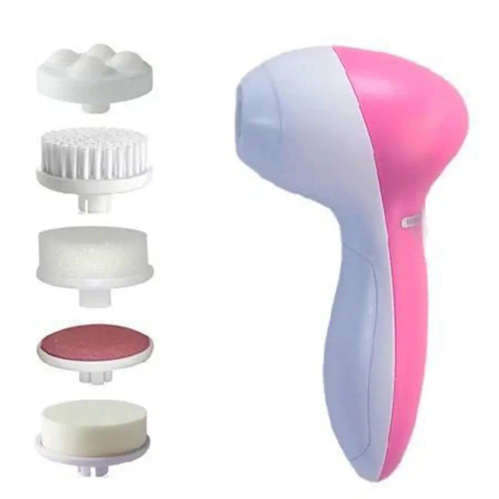5-in-1 Electric Facial Cleansing Brush — Spa Skin Care Massager