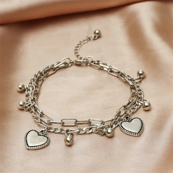 Cherry Blossom & Butterfly Charm Bracelet — Adjustable