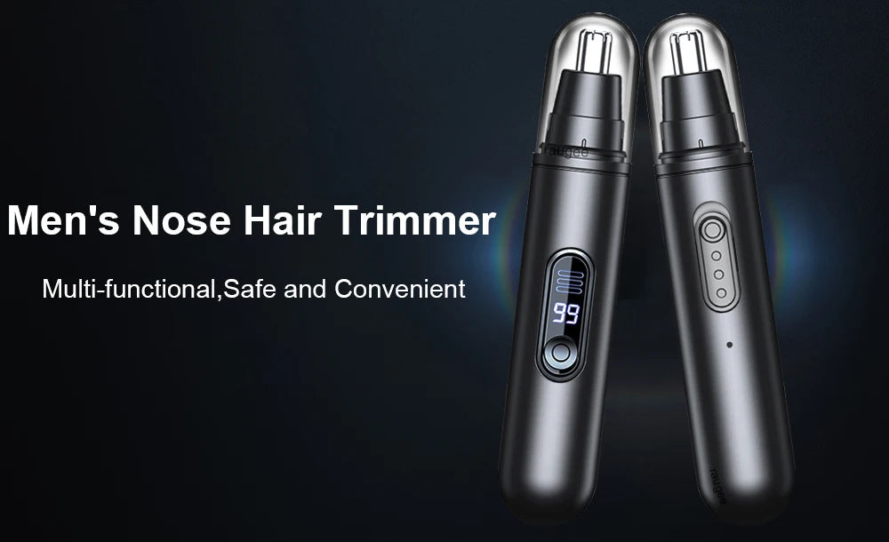 Rechargeable Nose & Ear Hair Trimmer with LED Battery Display