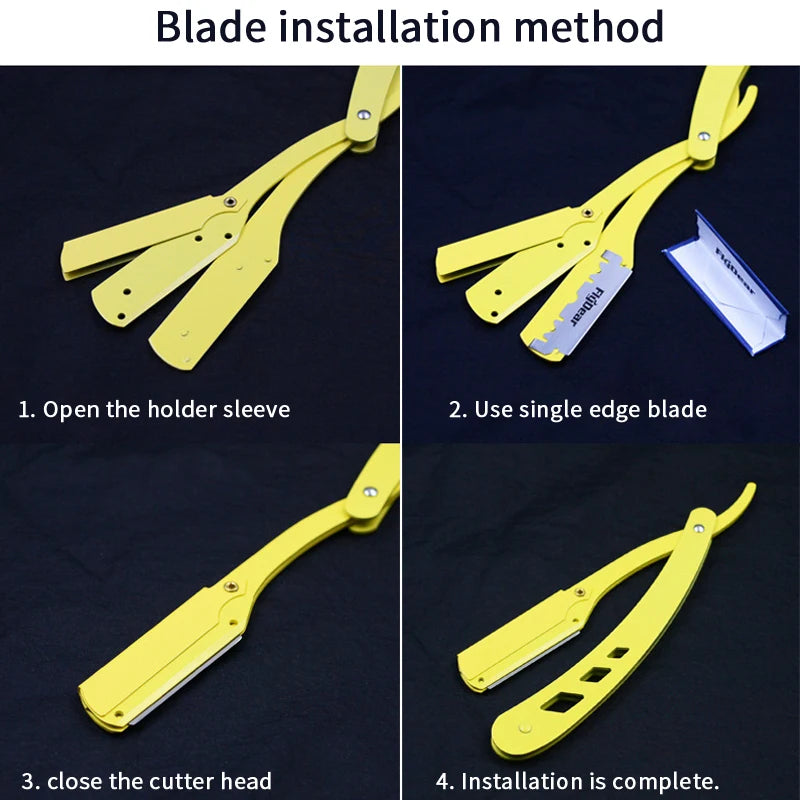 Folding Straight Razor Handle (Blade Not Included)