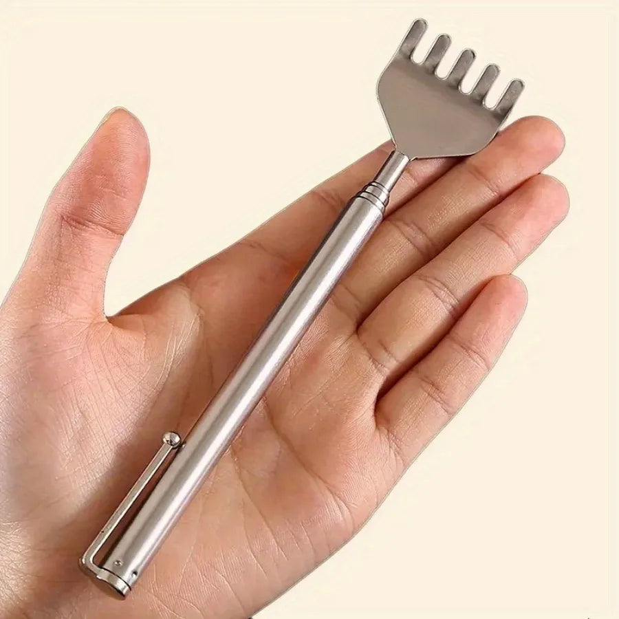 Telescopic Back Scratcher — Stainless Steel, Extends to 20 Inches