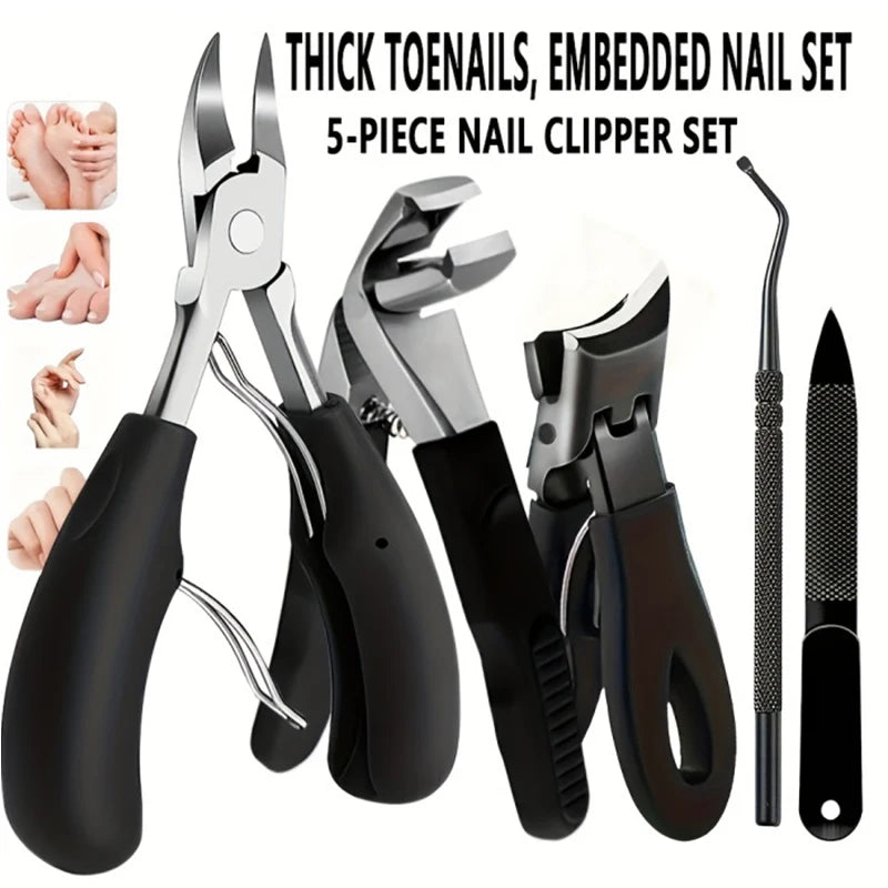 Nail Care Kit for Thick & Ingrown Toenails — Heavy-Duty Clippers