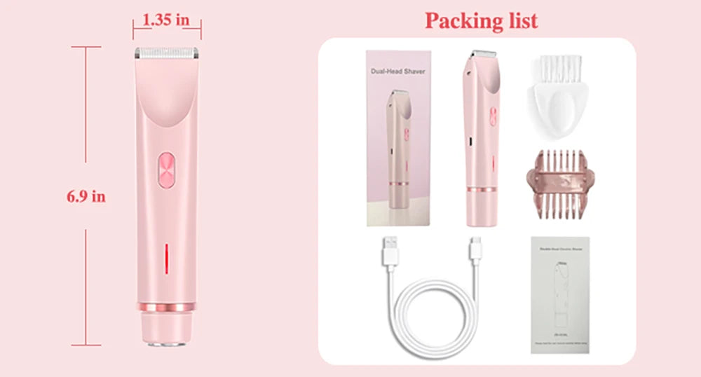 Women's Electric Shaver — Dual-Head Body & Bikini Trimmer
